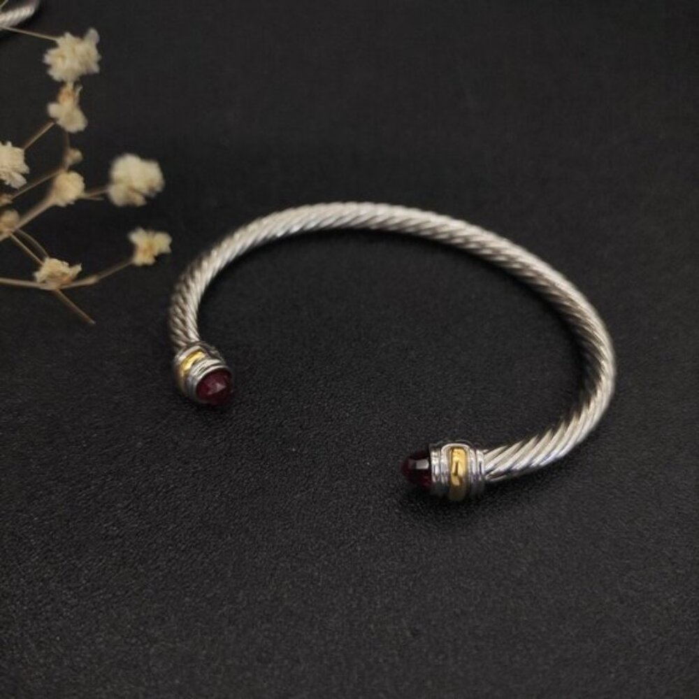 David Yurman Cable Classics Red Topaz Bracelet DYSZ-032 - Picture 2 of 4